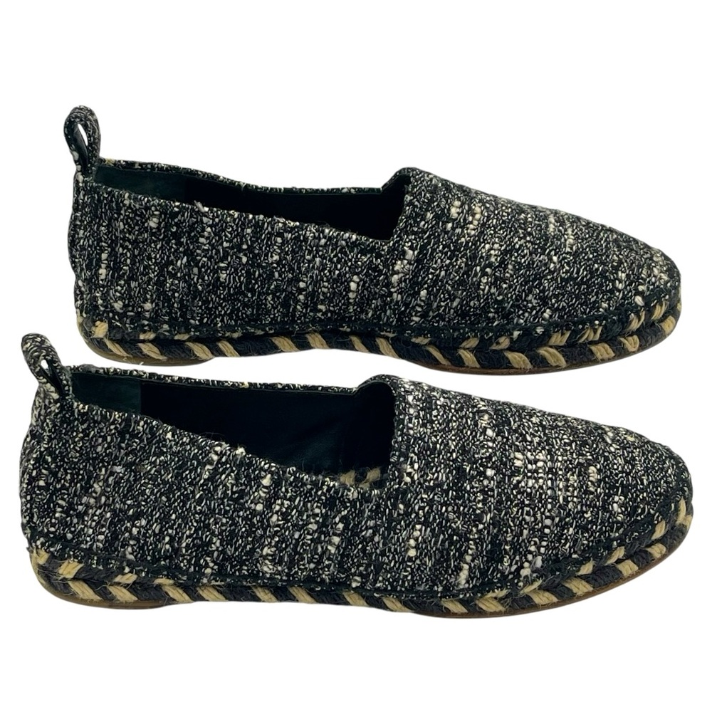 Proenza Schouler Marbled Black &‎ White Tweed Espadrille Flats Size 9.5 US